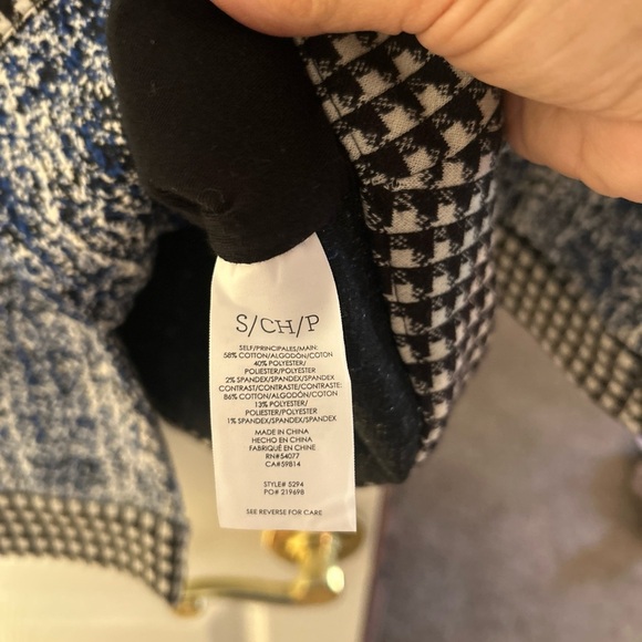 Cabi Blue and Black Gingham Trim Boxy Cropped SZ S Women's Jacket - Picture 6 of 6